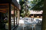 Terrasse des Gruppenhaus im Reiterdorf Lüneburger Heide
