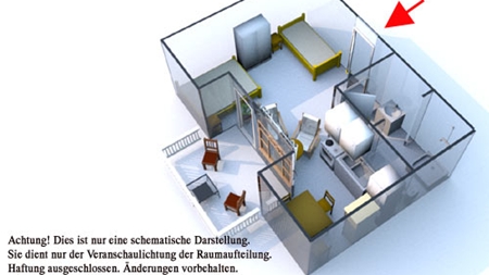 Grundriss des Reiterhof Appartement für 2 Personen im Reiterdorf Lüneburger Heide